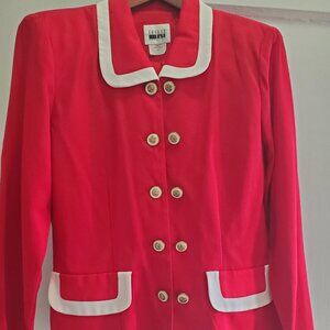 Vintage Leslie Fay red skirt suit